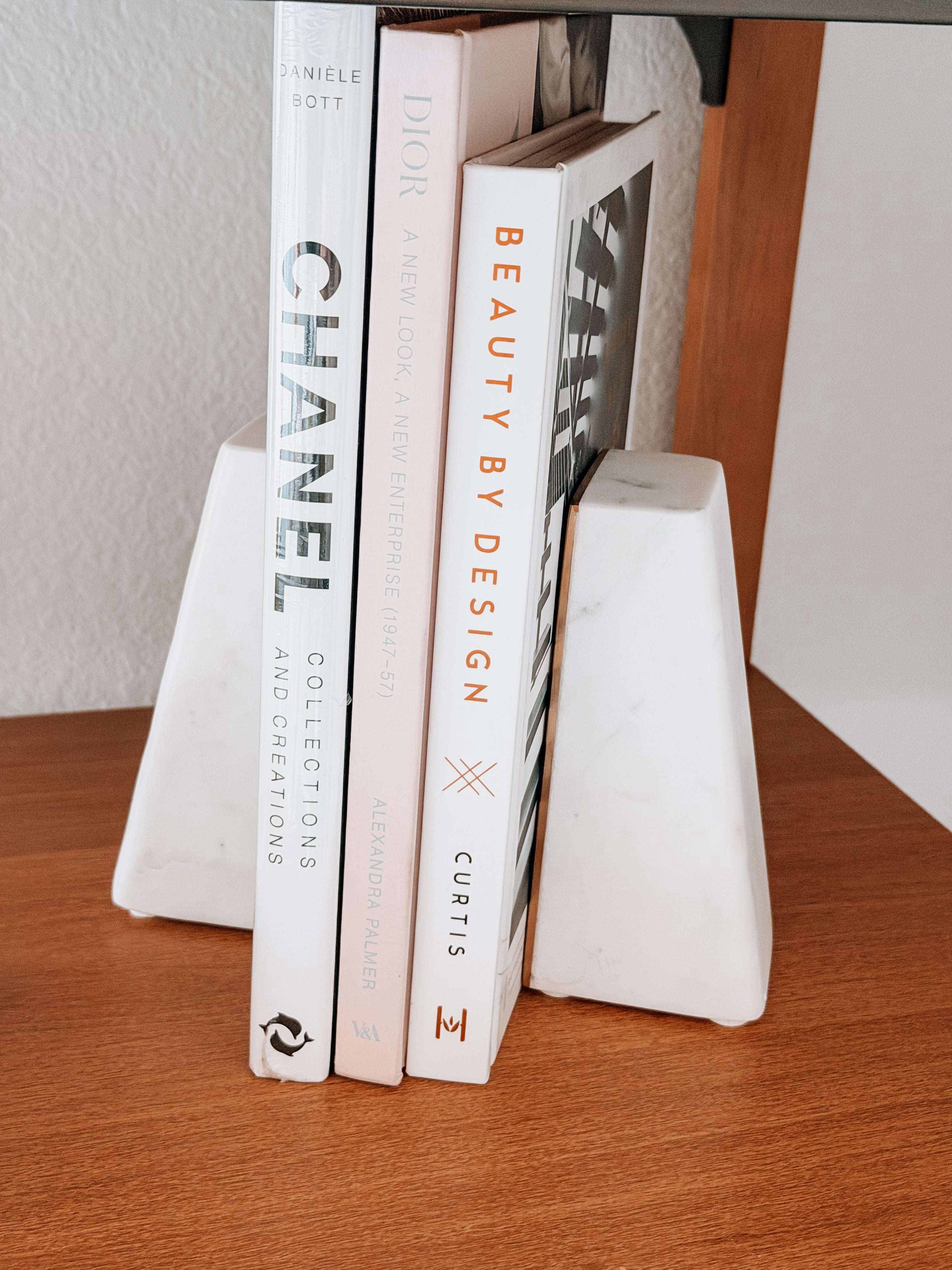 Cara Marble Bookend Pair with Brass Edges