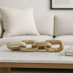 Ivory/Beige 14x3 in. Marble Novelty 4-Link Chain Sculpture