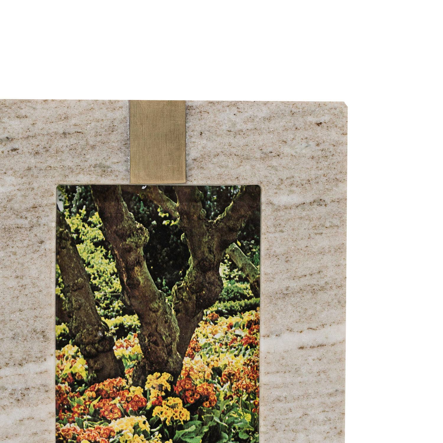 Soren Marble Picture Frame Brass Inlay in Beige- 2 sizes available.