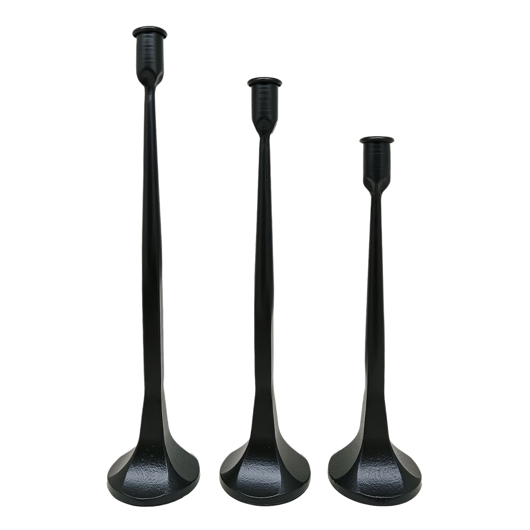 Cast Iron Taper Candle Holders, Set of 3