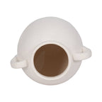 White 10 in. Ceramic Textured Jug with Handles
