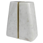 Cara Marble Bookend Pair with Brass Edges