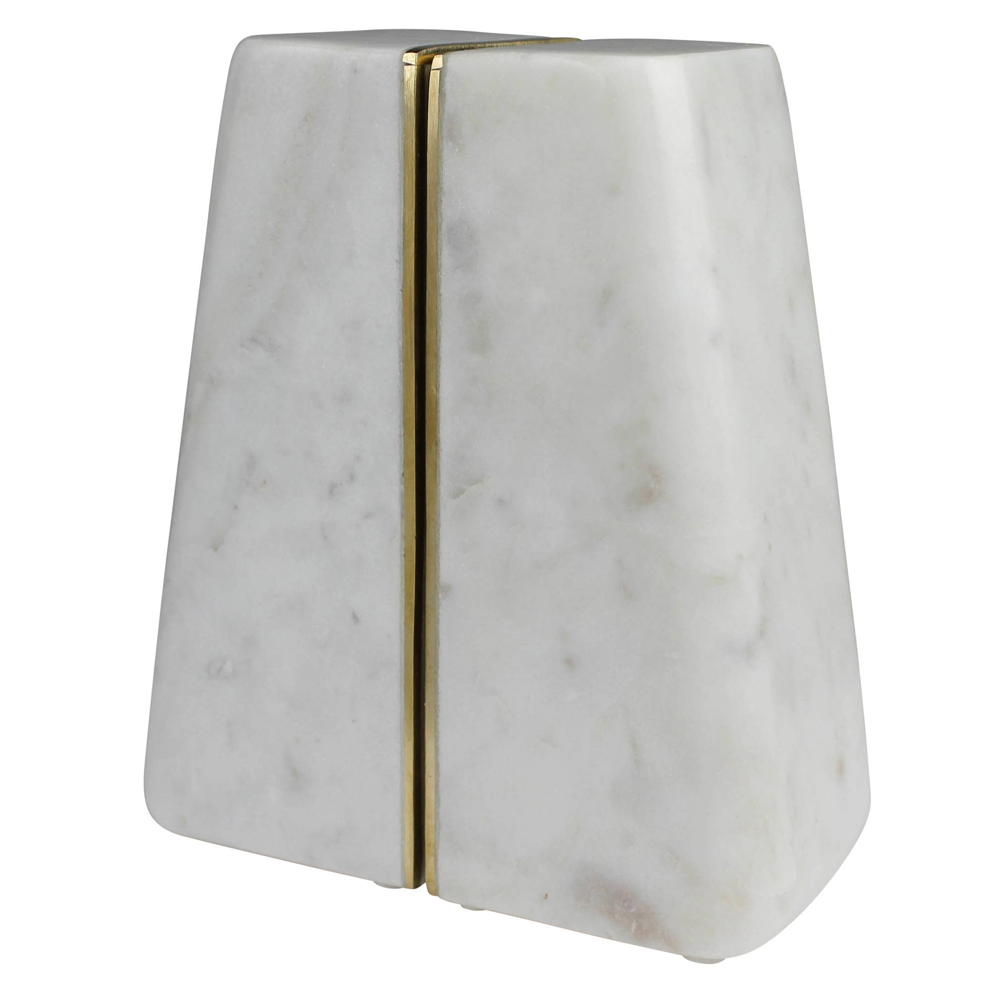 Cara Marble Bookend Pair with Brass Edges