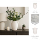 White 10 in. Ceramic Textured Jug with Handles