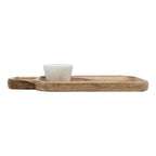 Silas Sheesham Wood Serving Tray White Marble Bowl Set 2