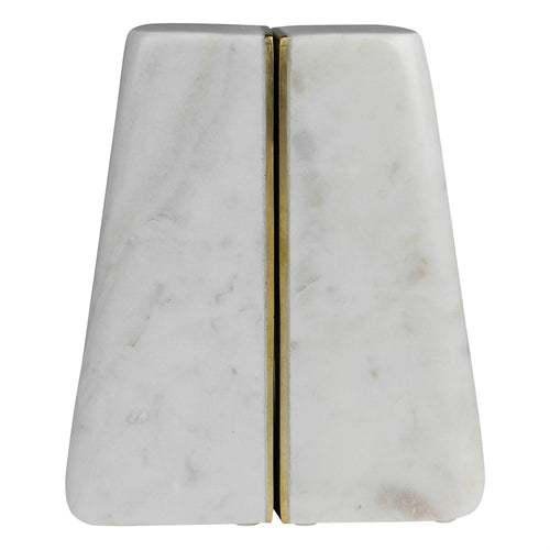 Cara Marble Bookend Pair with Brass Edges