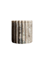 Beige Gray Marble Fluted Jar