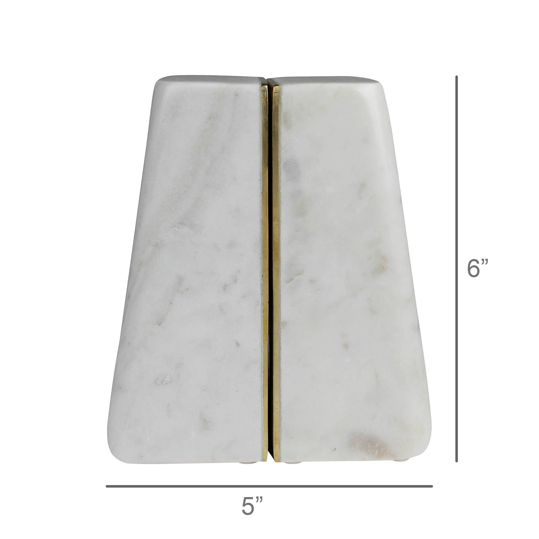 Cara Marble Bookend Pair with Brass Edges