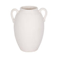 White 10 in. Ceramic Textured Jug with Handles
