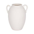 White 10 in. Ceramic Textured Jug with Handles