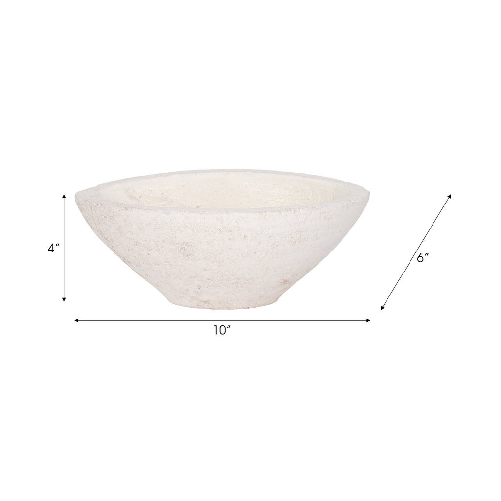 Bowl - White Artisanal Terracotta, 10 in.