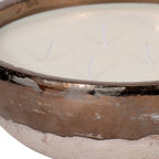 Decorative Candle - Gray/Gold Terracotta Pine Bowl, 57 Oz