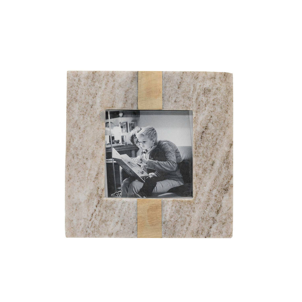 Soren Marble Picture Frame Brass Inlay in Beige- 2 sizes available.
