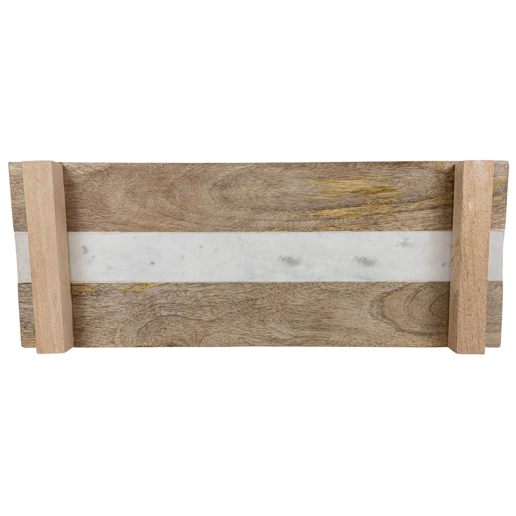 Murphy Elevated Serving Board Mango Wood & White Marble