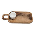 Silas Sheesham Wood Serving Tray White Marble Bowl Set 2