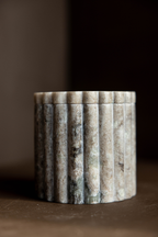 Beige Gray Marble Fluted Jar