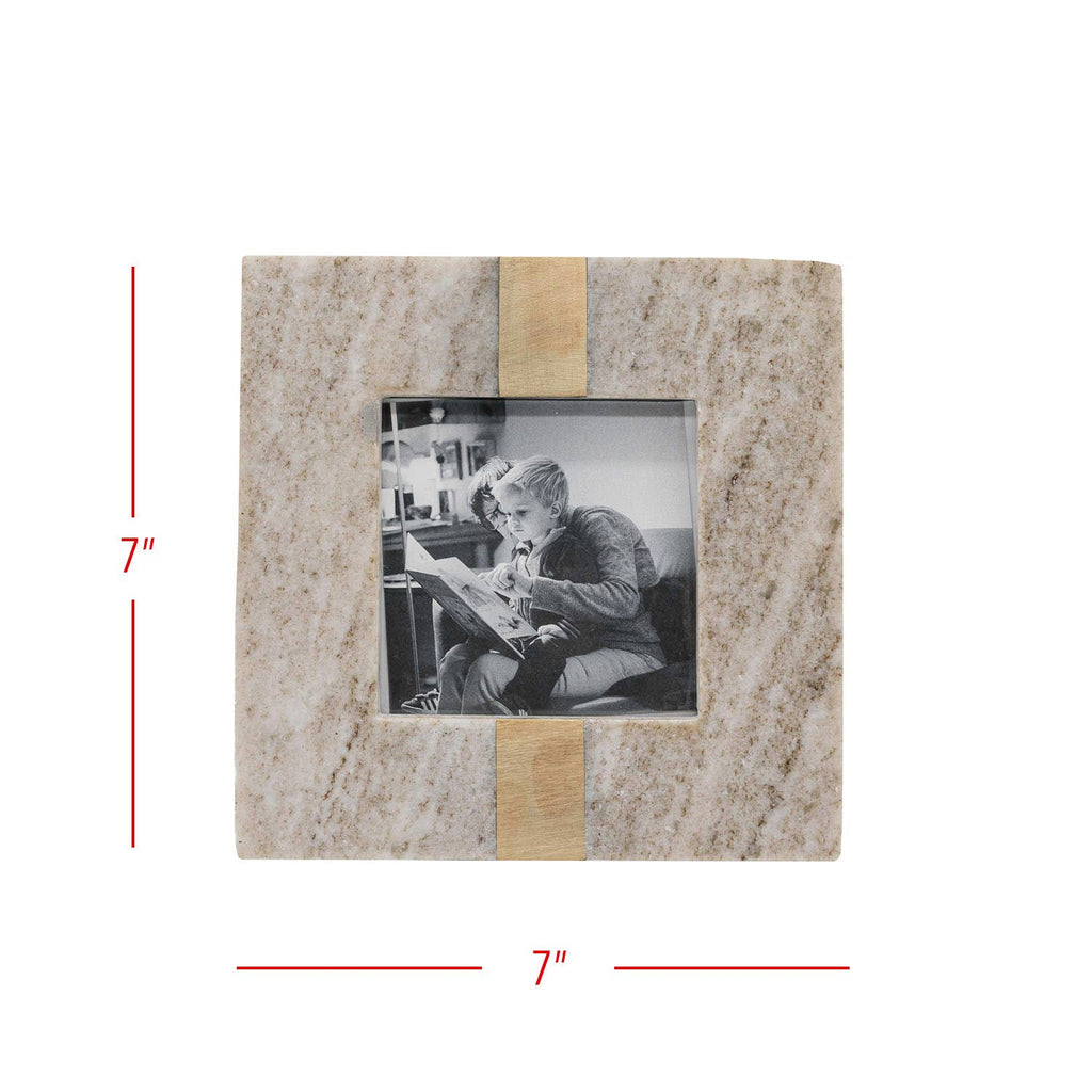 Soren Marble Picture Frame Brass Inlay in Beige- 2 sizes available.