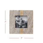Soren Marble Picture Frame Brass Inlay in Beige- 2 sizes available.