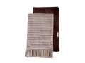 Brown & White Stripes Ruffle Kitchen Dish Towel — Set of 2