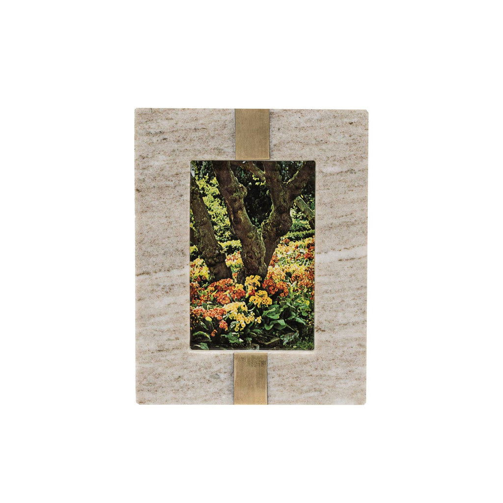 Soren Marble Picture Frame Brass Inlay in Beige- 2 sizes available.