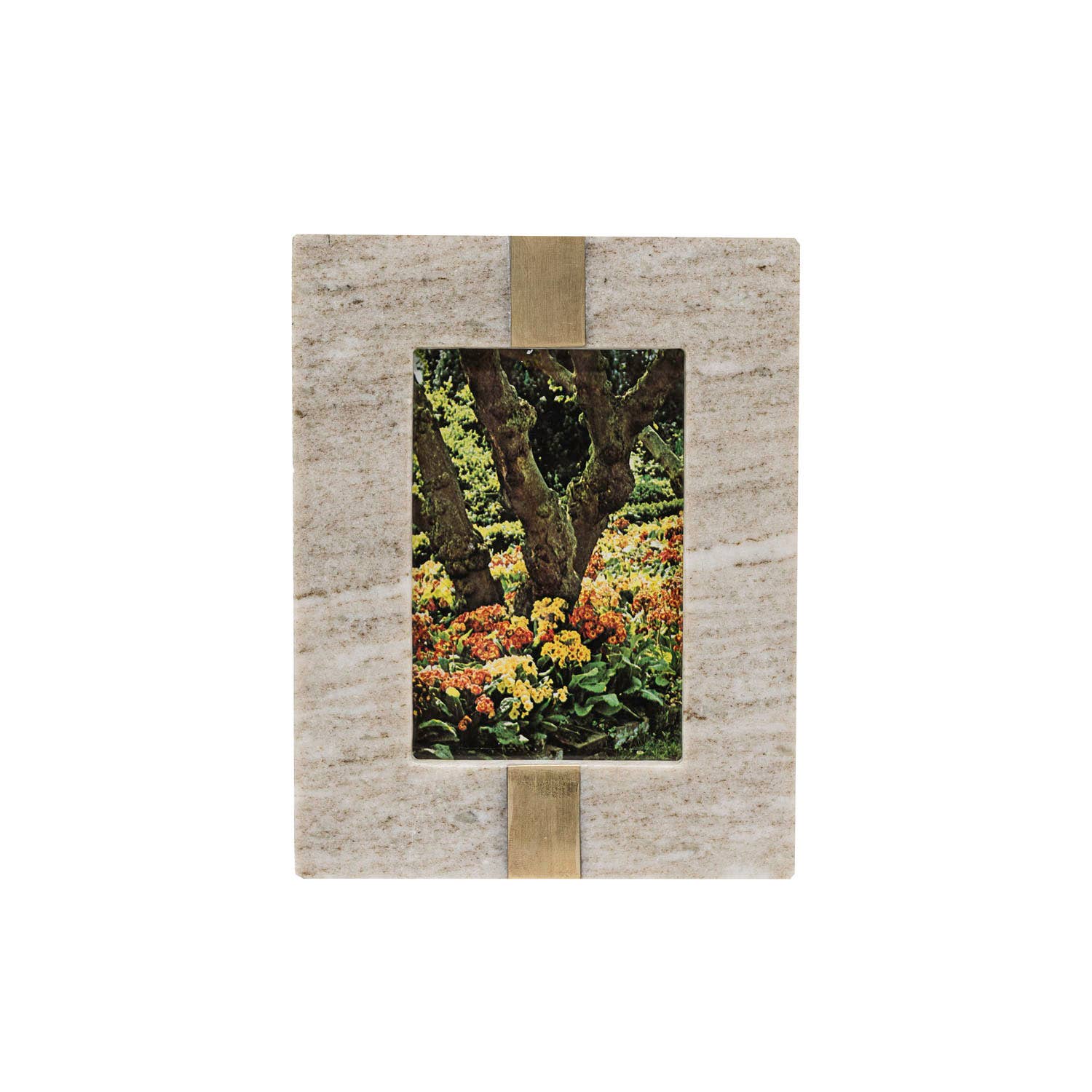 Soren Marble Picture Frame Brass Inlay in Beige- 2 sizes available.
