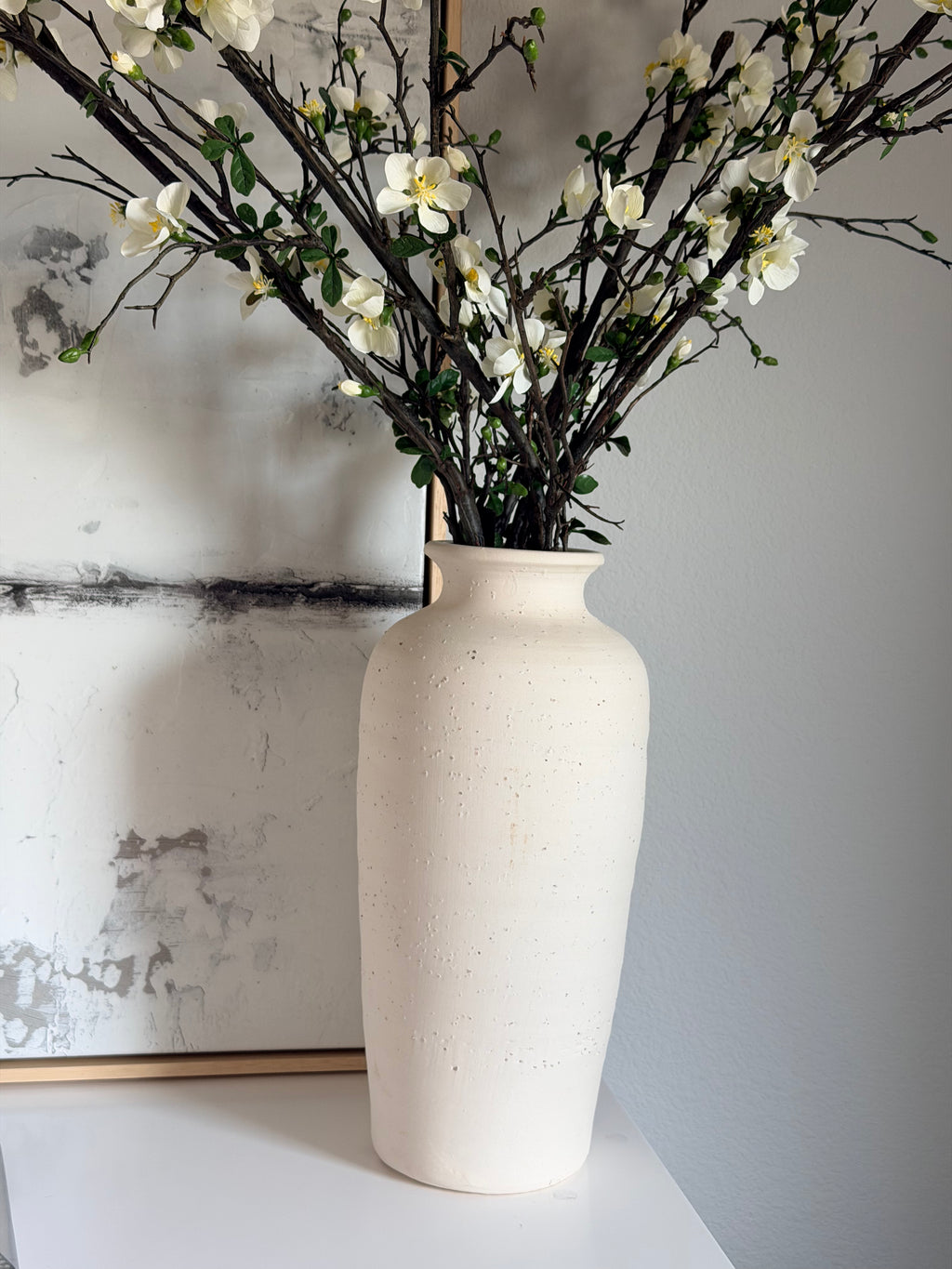 Stoneware Vase - Tall, Lrg (15")