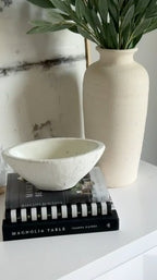 Artisanal Terracotta bowl in white, 10 in.