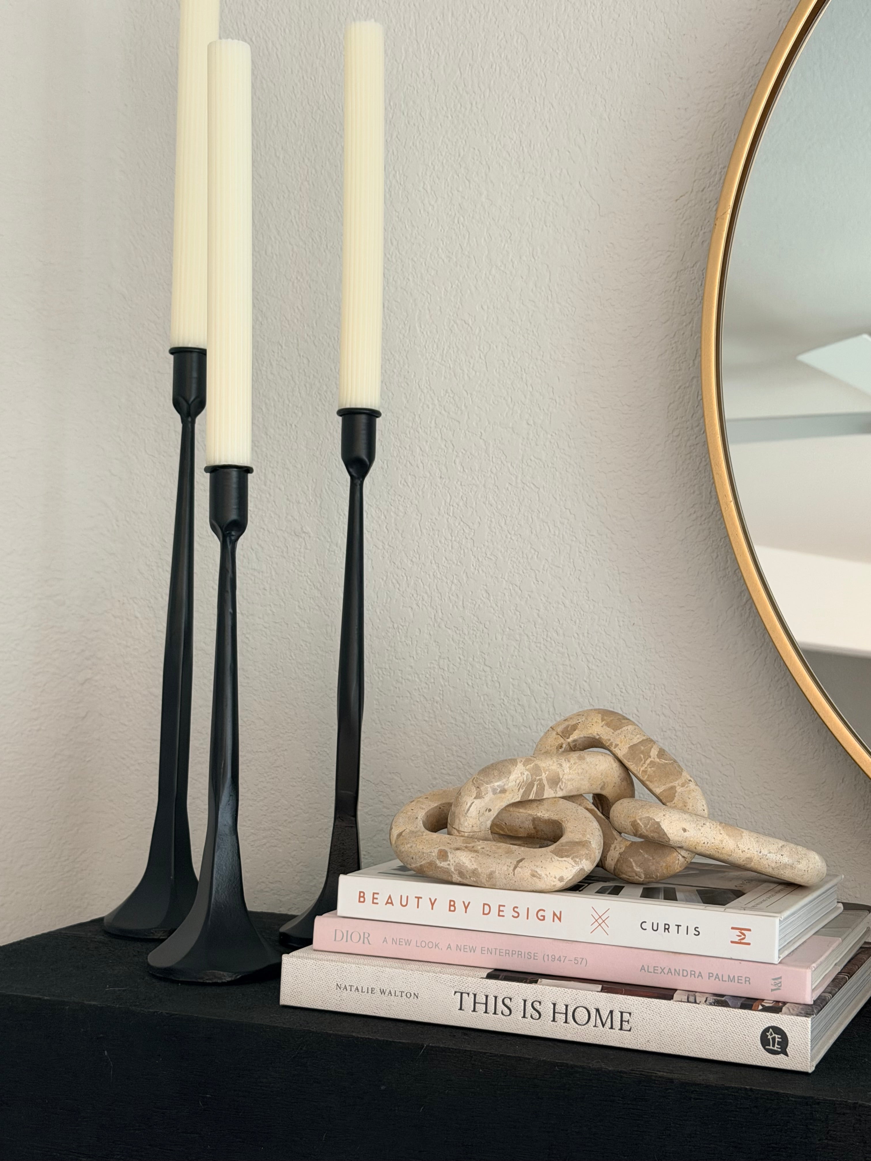 Cast Iron Taper Candle Holders, Set of 3