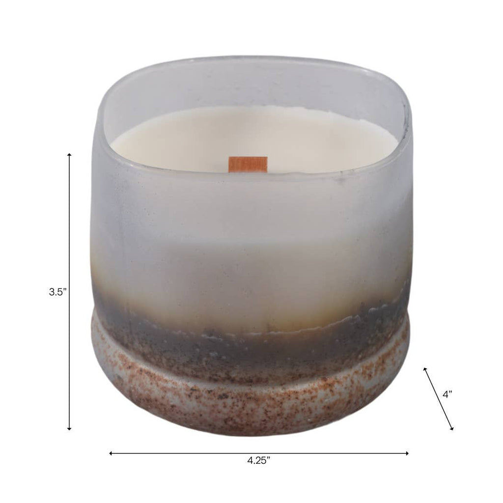 Decorative Candle - Multi Glass Frosted in Lakeside Rain, 12 Oz