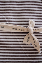 Brown & White Stripes Ruffle Kitchen Dish Towel — Set of 2