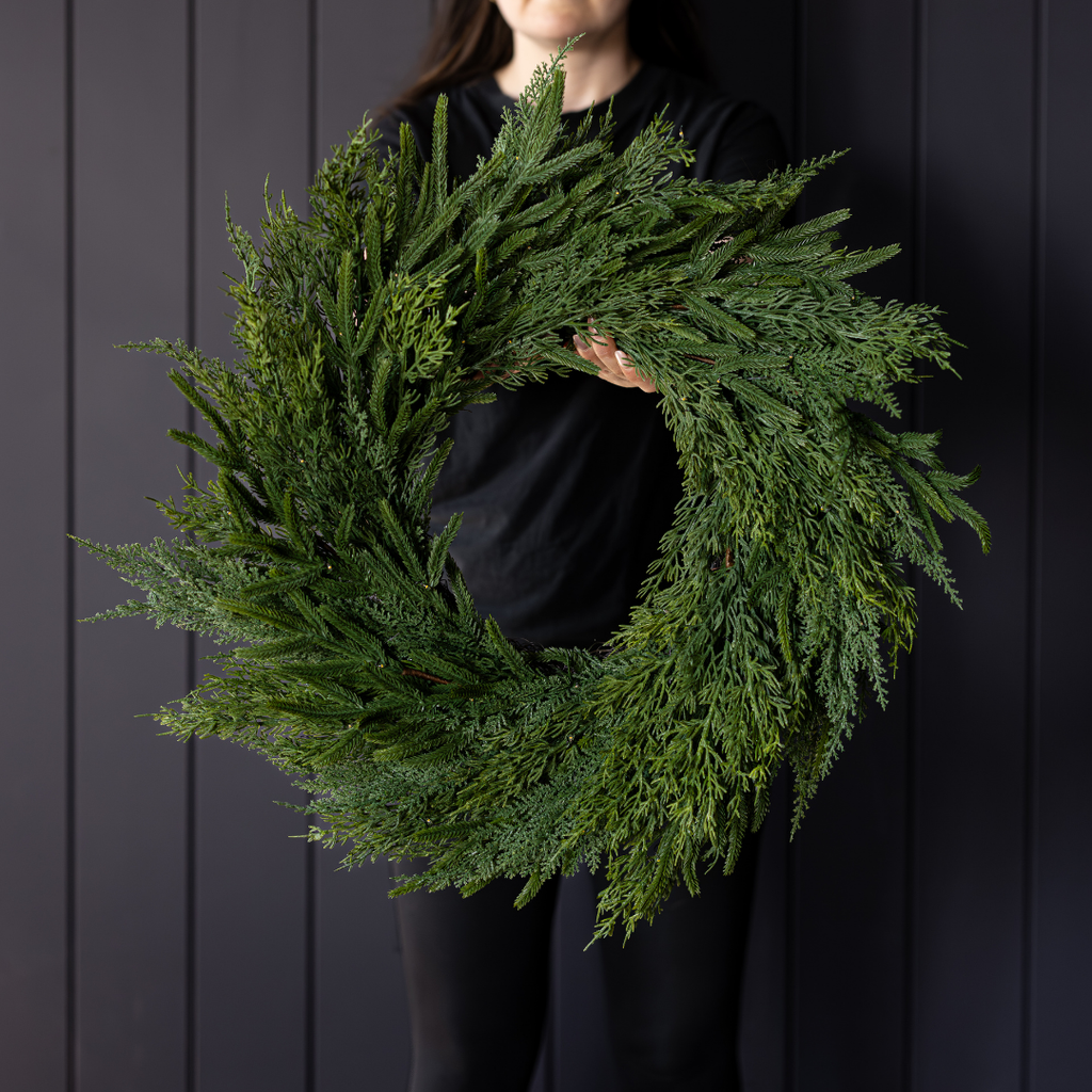 Norfolk & Cypress Mixed Real Touch Wreath - 24"