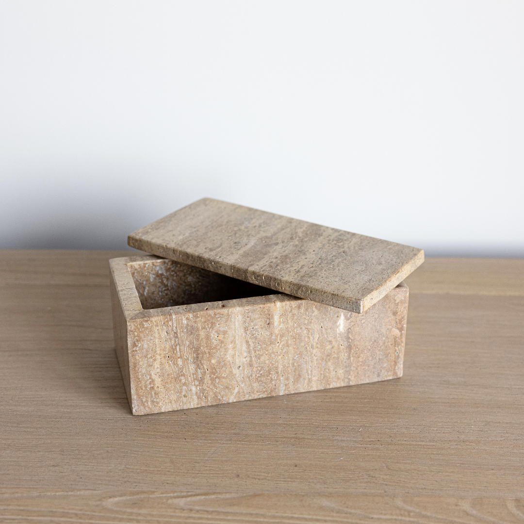 Travertine Lidded Box