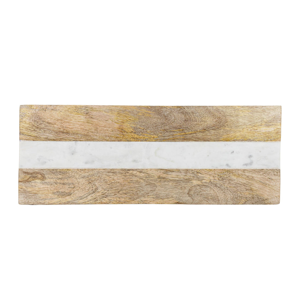 Murphy Elevated Serving Board Mango Wood & White Marble