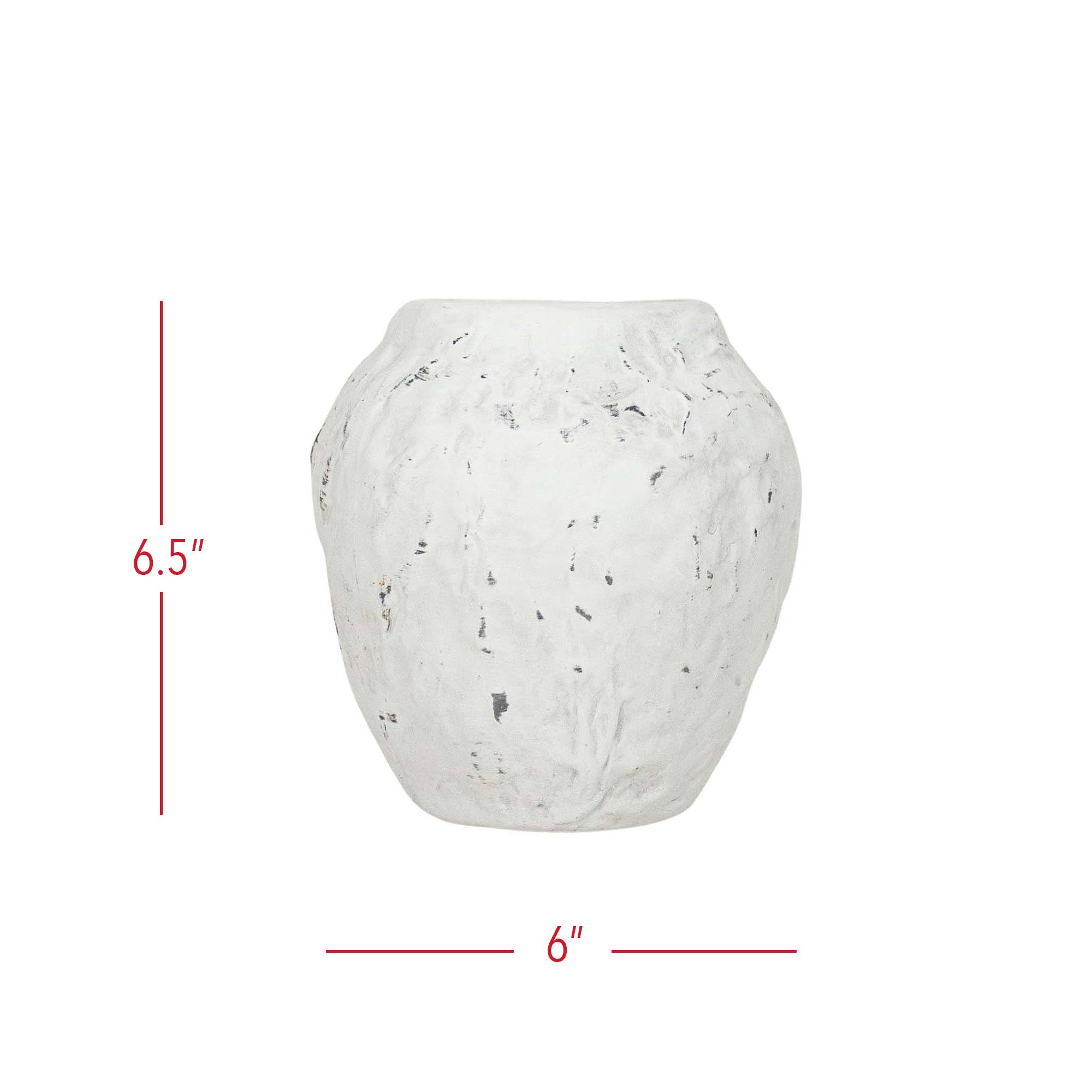 Ambrosine Distressed Ceramic Vase White