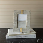Soren Marble Picture Frame Brass Inlay in Beige- 2 sizes available.