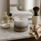 Decorative Candle - Multi Glass Frosted in Lakeside Rain, 12 Oz