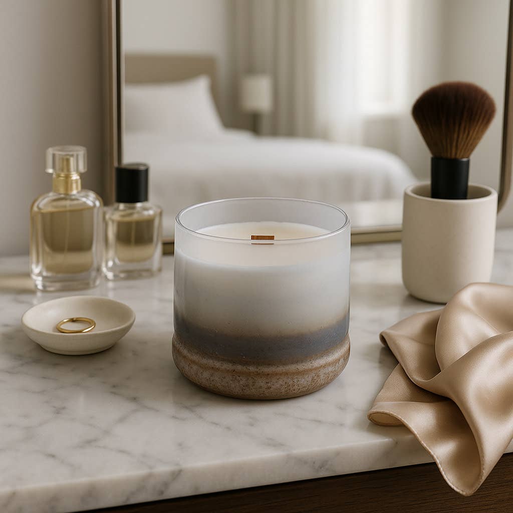 Decorative Candle - Multi Glass Frosted in Lakeside Rain, 12 Oz
