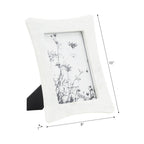 Picture Frame - White Stone Marble Rectangle Curved, 5x7 in.